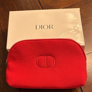 Dior Vibrant Red Makeup Bag. Gift with purchase.